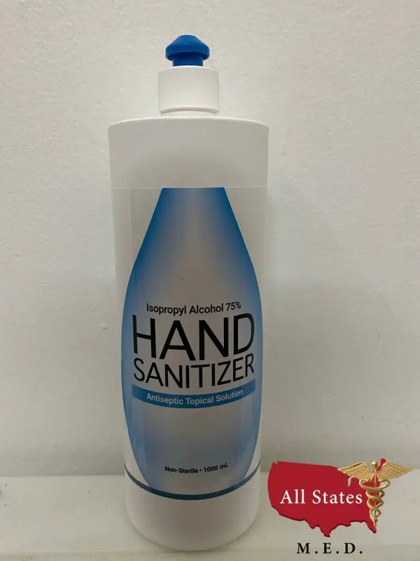 Box of 12 Hand Sanitizer 1000ML 75% Isopropyl Alcohol Antiseptic Topical Solution-Hand Sanitizer-All States M.E.D.