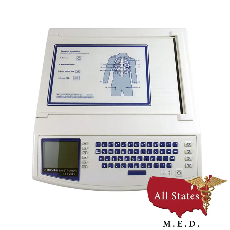 Burdick Mortara ELI 250 EKG 12 lead With Interpretation-All States M.E.D.