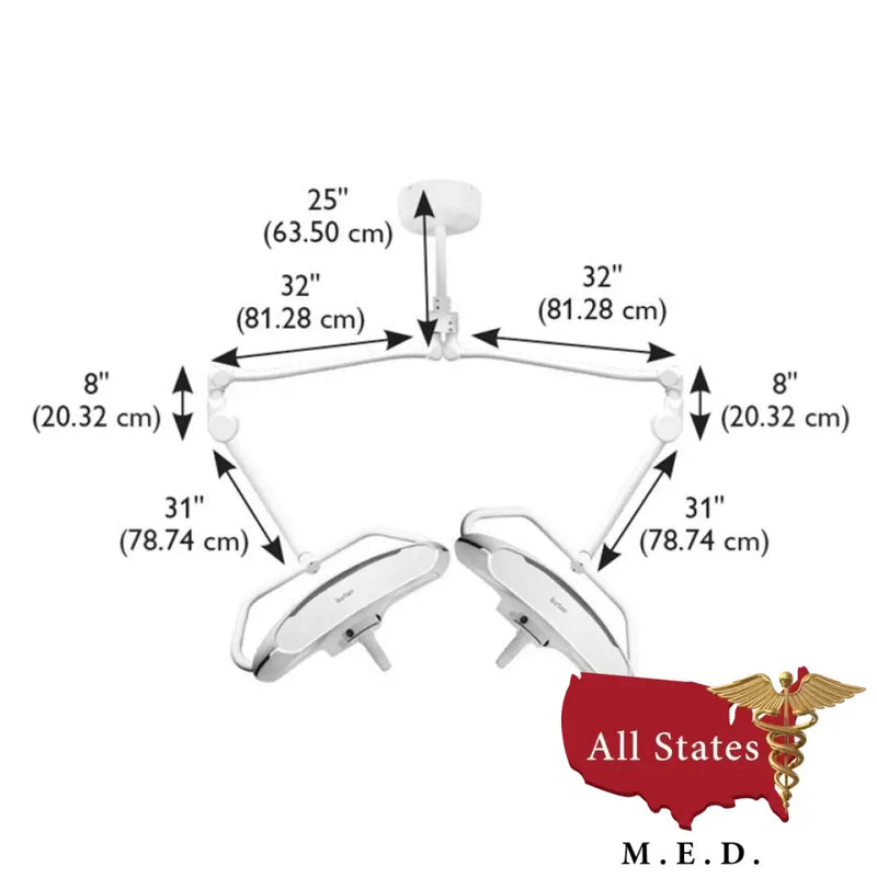 Burton Medical AIM® HI LED Exam Light ALED100 Dual Ceiling Mount BRAND NEW-Medical Procedure Lights-All States M.E.D.