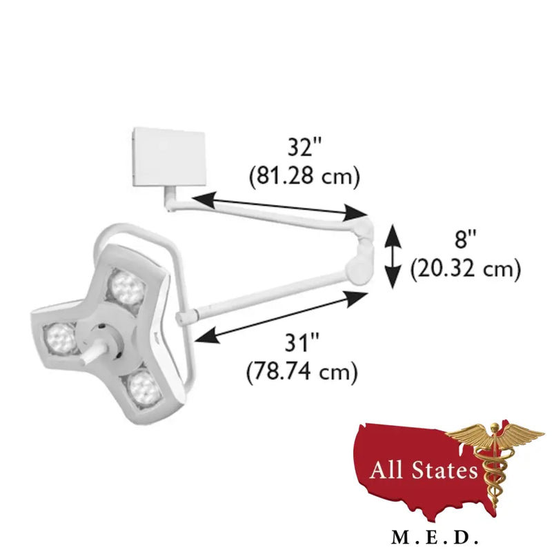 Burton Medical AIM® HI LED Exam Light ALED100 Wall Mount BRAND NEW-Medical Procedure Lights-All States M.E.D.