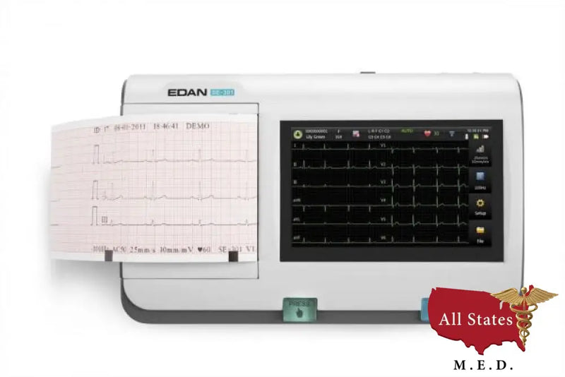Edan SE-301 3-channel ECG Machine-Resting ECG-All States M.E.D.
