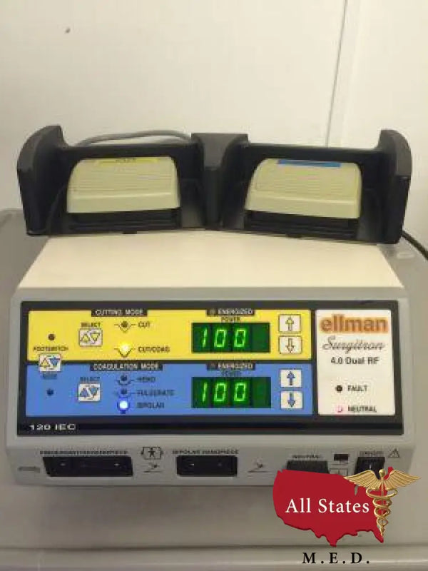 Ellman 120 IEC Surgitron 4.0 Dual RF Electrosurgical System Repair Evaluation-Electrosurgical Generator-All States M.E.D.