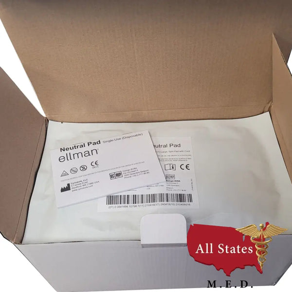 Ellman RF Electrosurgical Large Neutral Pads w/ Cord IEC-NPD 25 Box-Electrosurgical Generator-All States M.E.D.