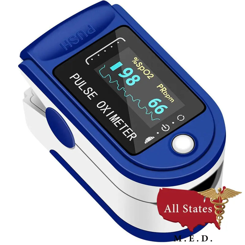 Fingertip Pulse Oximeter Finger Blood Oxygen Saturation Monitor SpO2 Level Heart Rate Monitor-pulse oximeter-All States M.E.D.