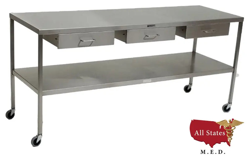 Instrument/Back Table with Drawers