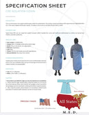Level 2 isolation Gown-PPE-All States M.E.D.