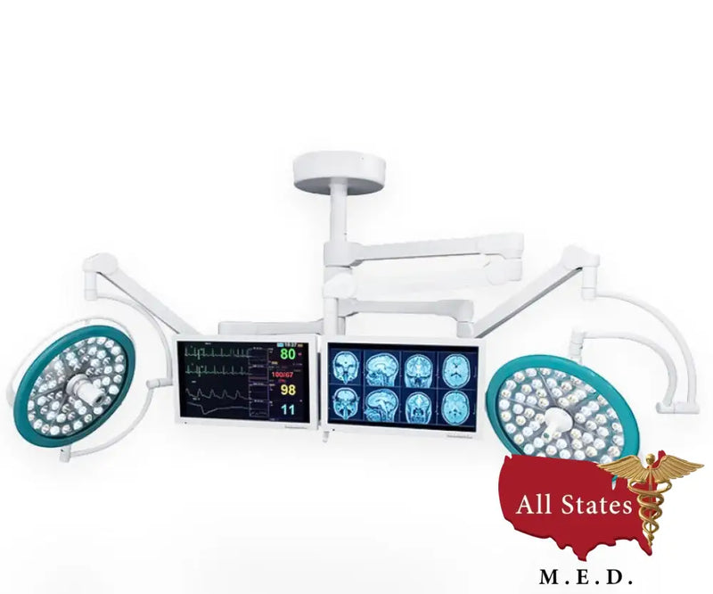 Medical illumination Quad, IL-CR, Vu 160 LED Surgical Light w/ 2 Monit