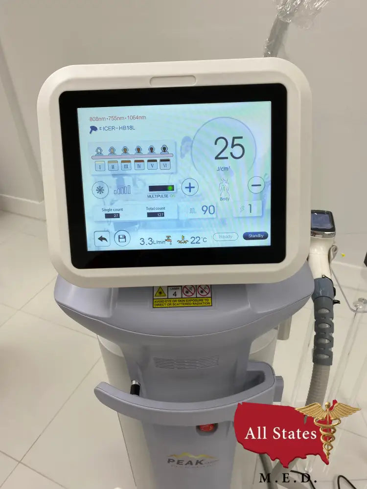 Peak Laser Platinum 3 Wavelengths High Speed Diode-Cosmetic Laser-All States M.E.D.