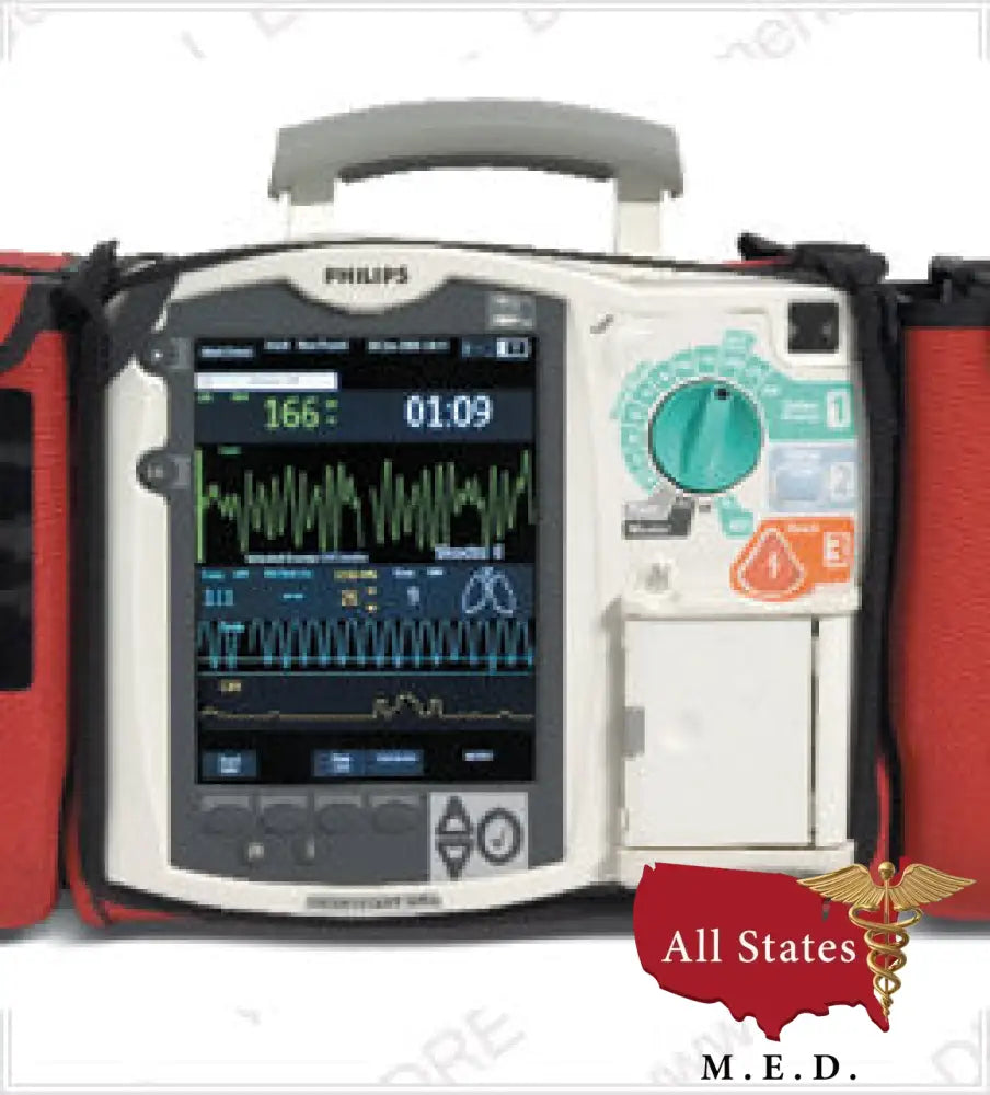 Spo2 Graph Philips Defib Philips HeartStart MRX Defib With Pacing, ECG, Spo2, And Pads