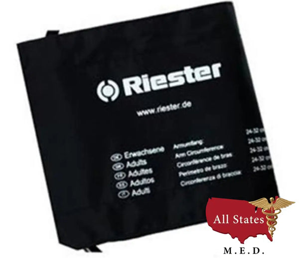 Riester 125 Latex Free Black Velcro Cuffs Without Connector, Thigh Cuff 70 x 22 cm