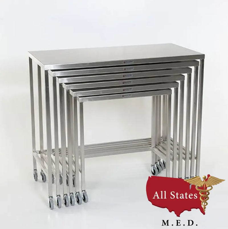 Set of 6 Stainless Steel Nesting Tables