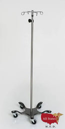SS IV Pole W/Thumb Knob, 5-Leg Spider Base W/3" Casters W/2 Hook Top