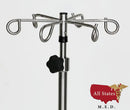 Stainless Steel 5-leg Space Saving IV Pole