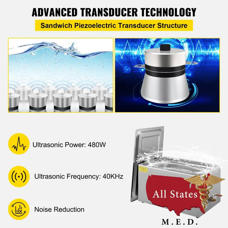 Ultrasonic Cleaner 22 Liter Capacity-Autoclaves-All States M.E.D.