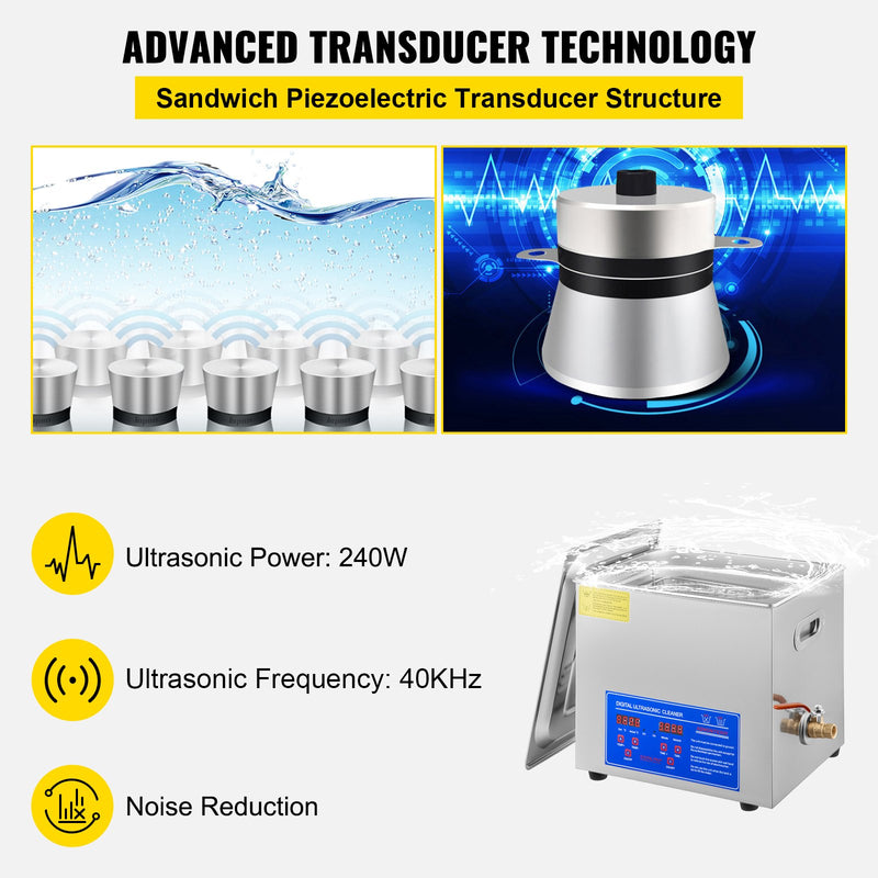 Ultrasonic Cleaner 10 Liter Capacity